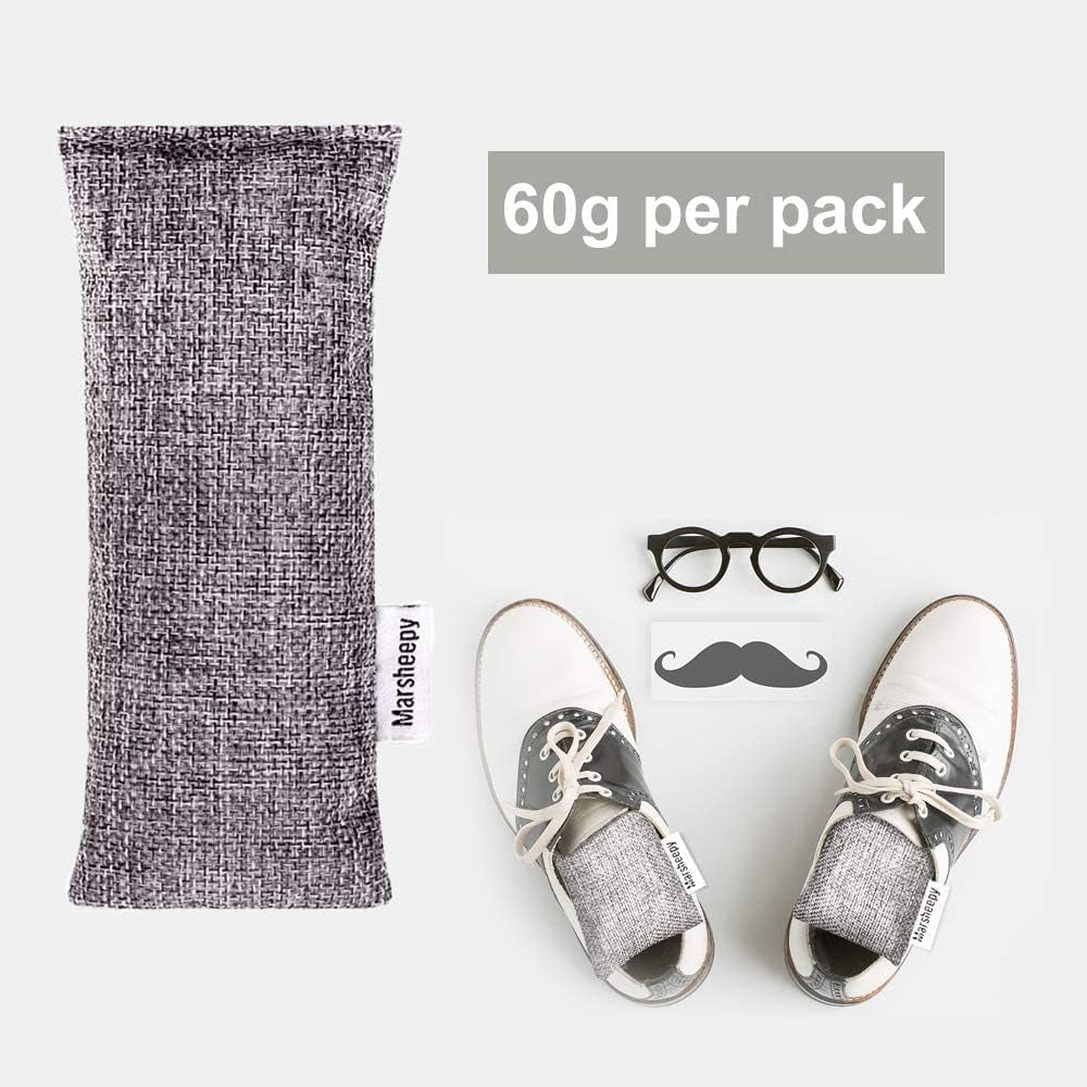 Natural Bamboo Charcoal Bags, Shoe Deodorizer and Odor Remover / Eliminatorr, 10