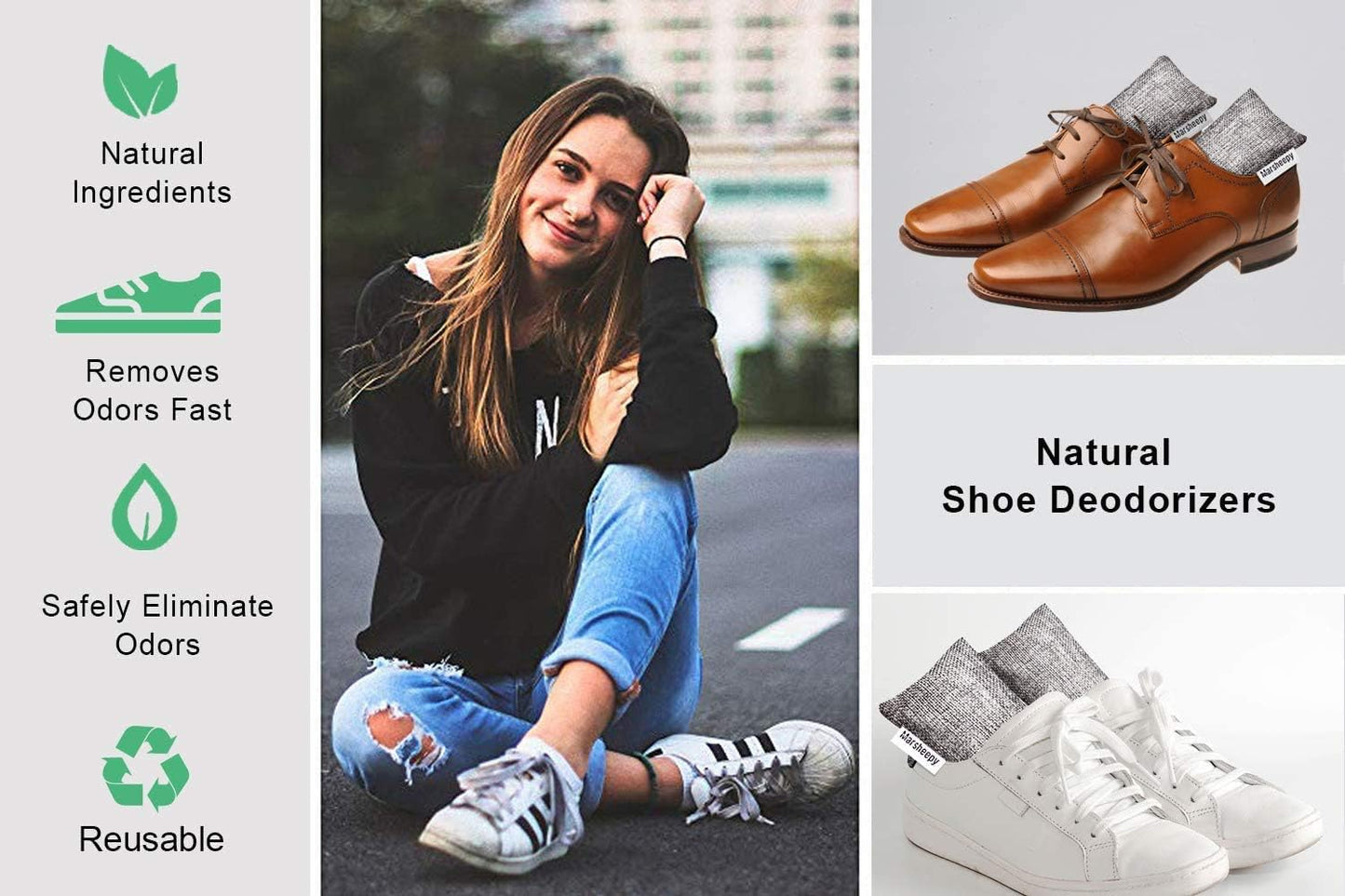 Natural Bamboo Charcoal Bags, Shoe Deodorizer and Odor Remover / Eliminatorr, 10