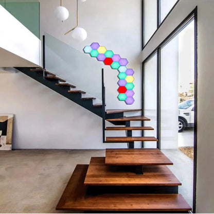 1-24 PCS Touch Sensor LED Night Light Sensitive Hexagonal LED Quantum Lamp Modular Hexagons Creative Decoration Wall Lamp