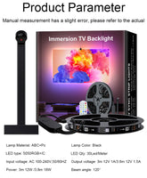 TV LED Backlight with Camera Ambient Strip Light Immersion Led Color Strip LED Light for 55-65 Inch Tv Pc Tape Screen Led Rgb