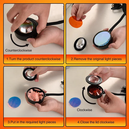 USB Sunset Light LED Rainbow Neon Night Lamp Sunset Projector Self Photography Light Wall Atmosphere Lighting for Bedroom Decor