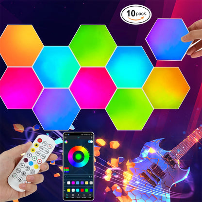1-24 PCS Touch Sensor LED Night Light Sensitive Hexagonal LED Quantum Lamp Modular Hexagons Creative Decoration Wall Lamp