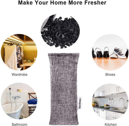 Natural Bamboo Charcoal Bags, Shoe Deodorizer and Odor Remover / Eliminatorr, 10